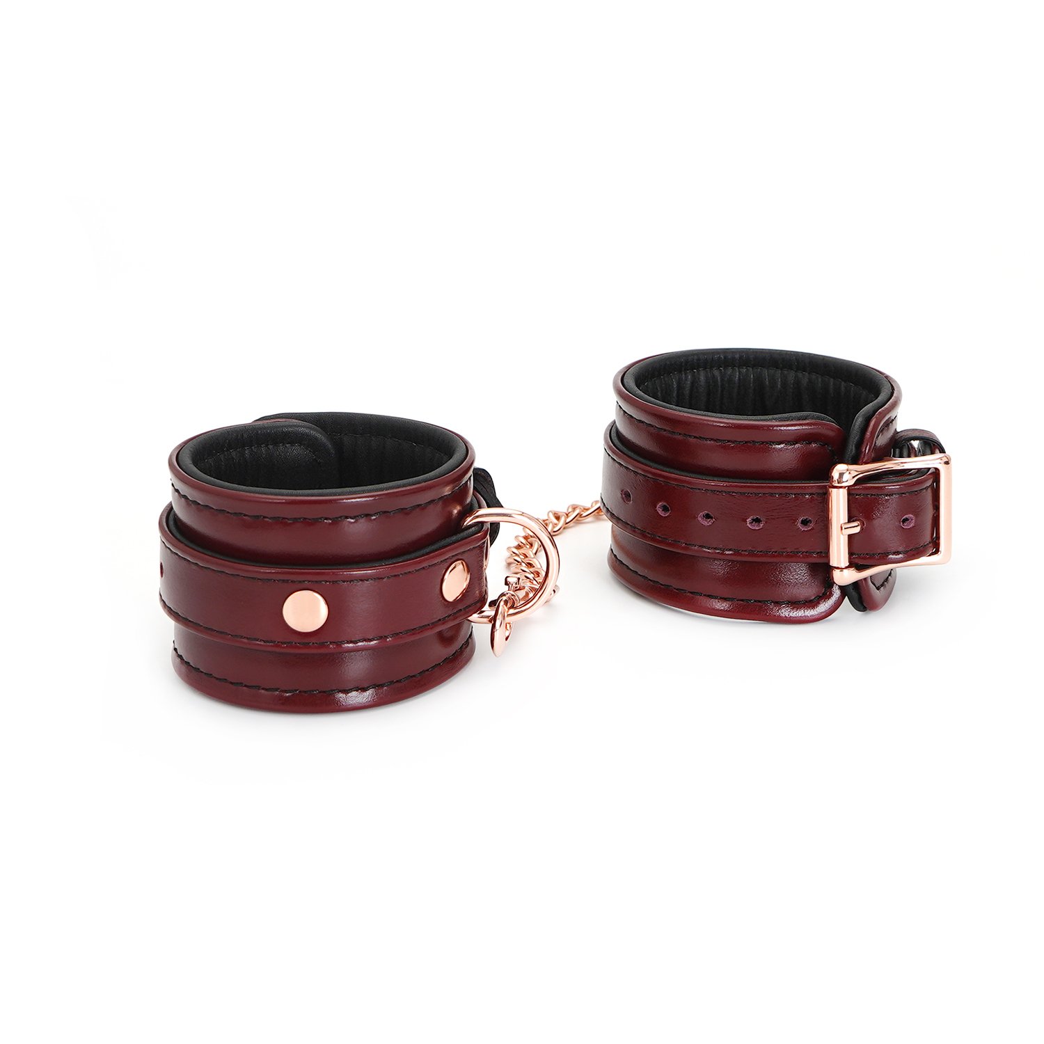 Red Wine Leather Wrist Cuffs
