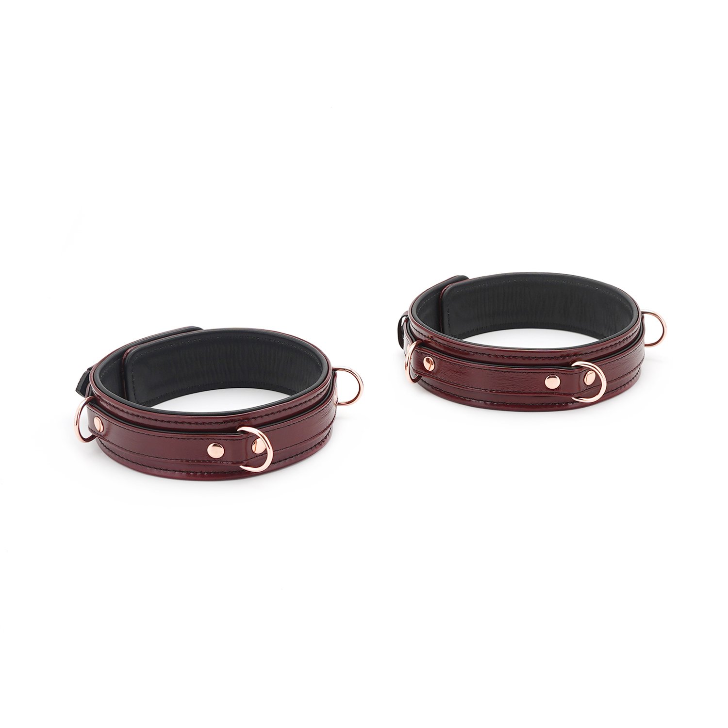 Red Wine Leather Thigh Cuffs