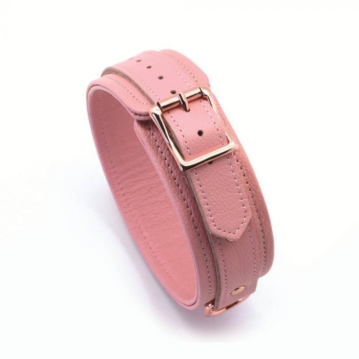 Pink Leather Collar Submissive