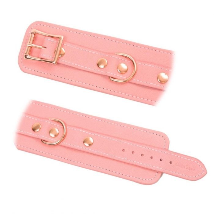 Pink Leather Wrist Cuffs BDSM
