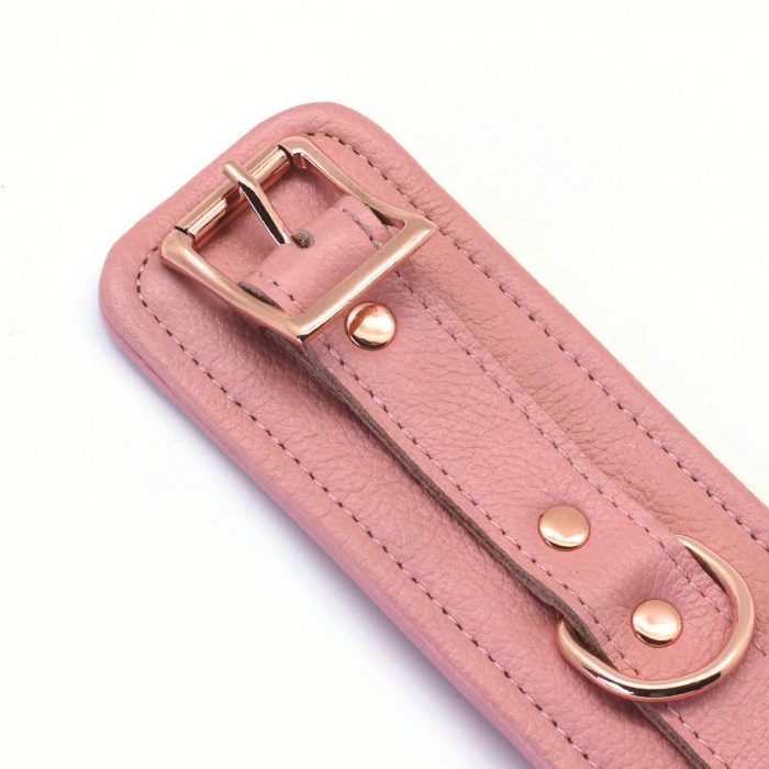 Pink Leather Wrist Cuffs Bondage