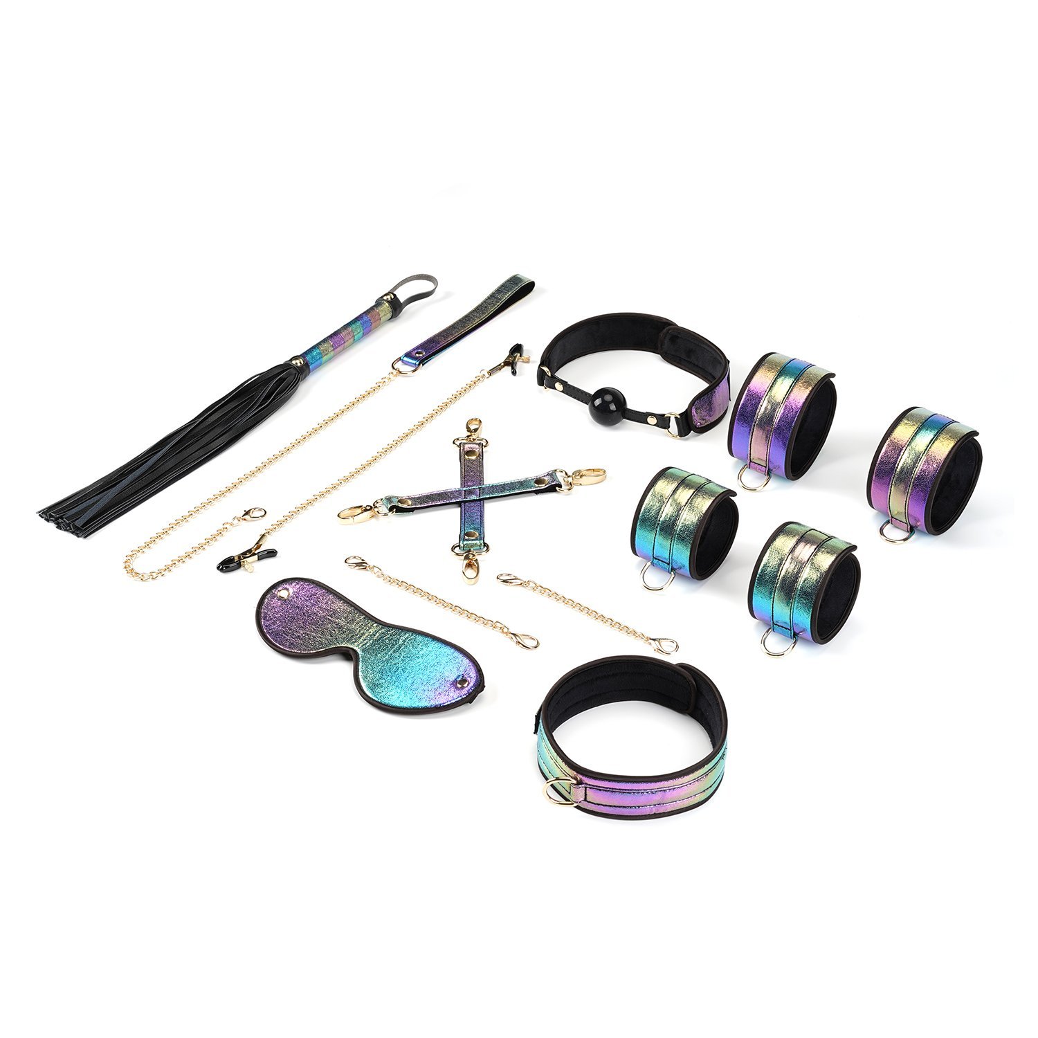 Vivid Rainbow Set 8pcs - Purple Glossy Bondage Set