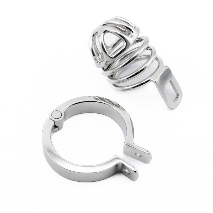 mini steel chastity cock cage deconstructed 2