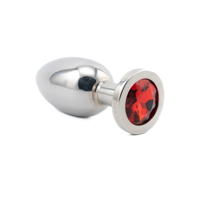 Red Large Jewelled Butt Plug side view