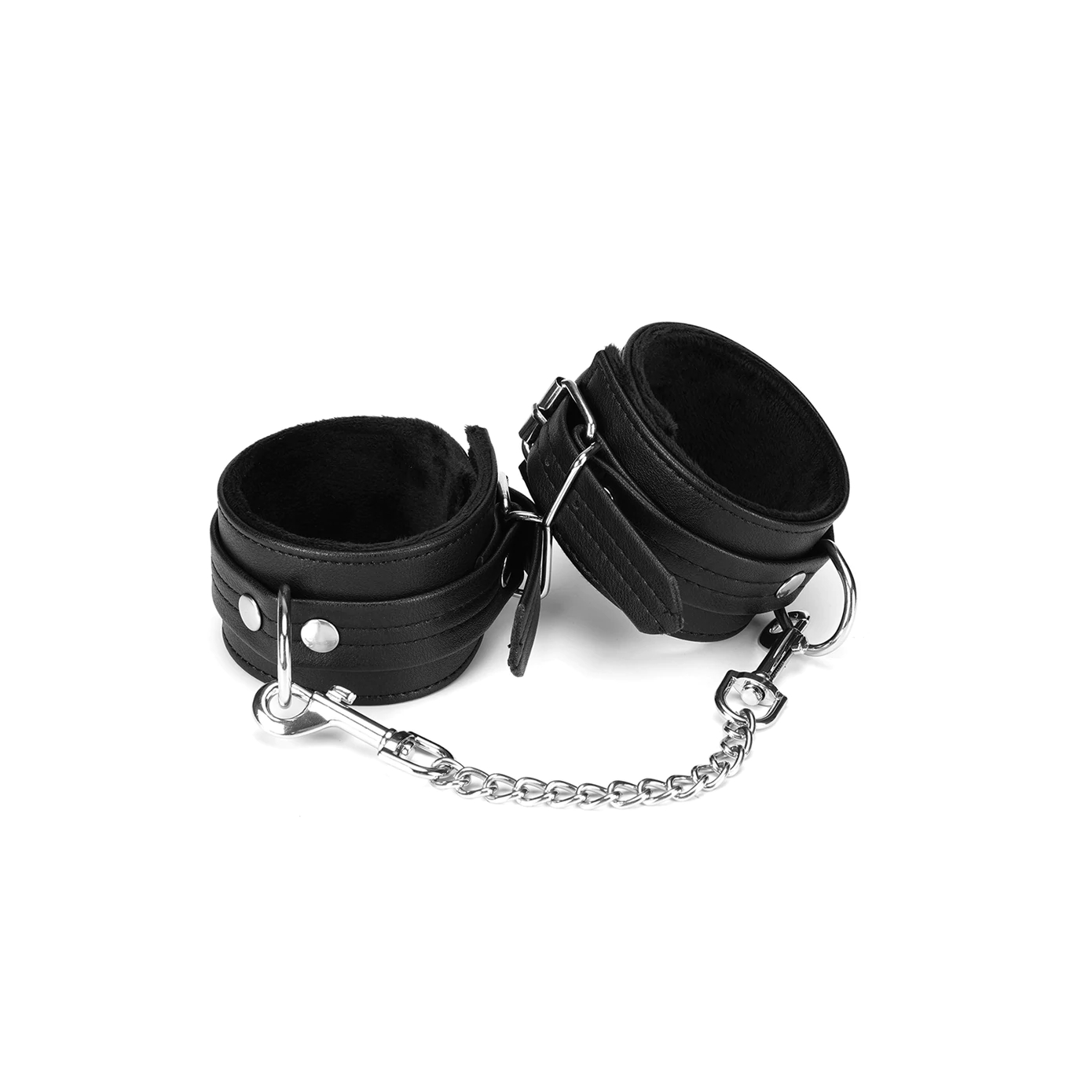 black bond leather ankle cuffs