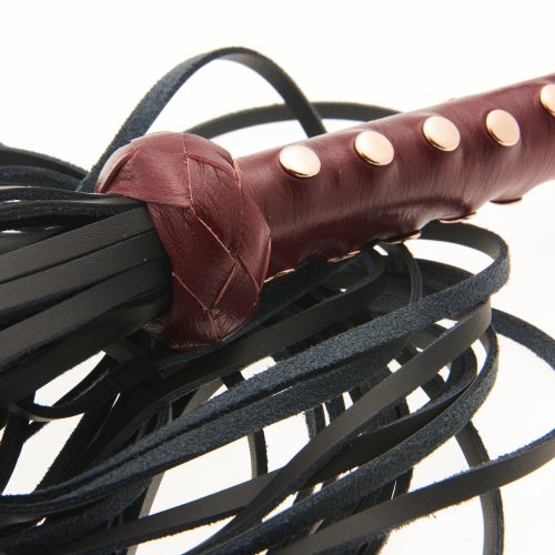 Red Wine Leather Premium Studded Flogger