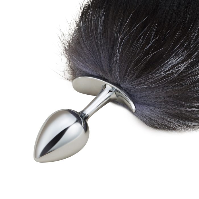 Silver Butt Plug with Cats Tail