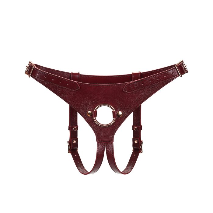 Red Wien Leather Strap On Harness