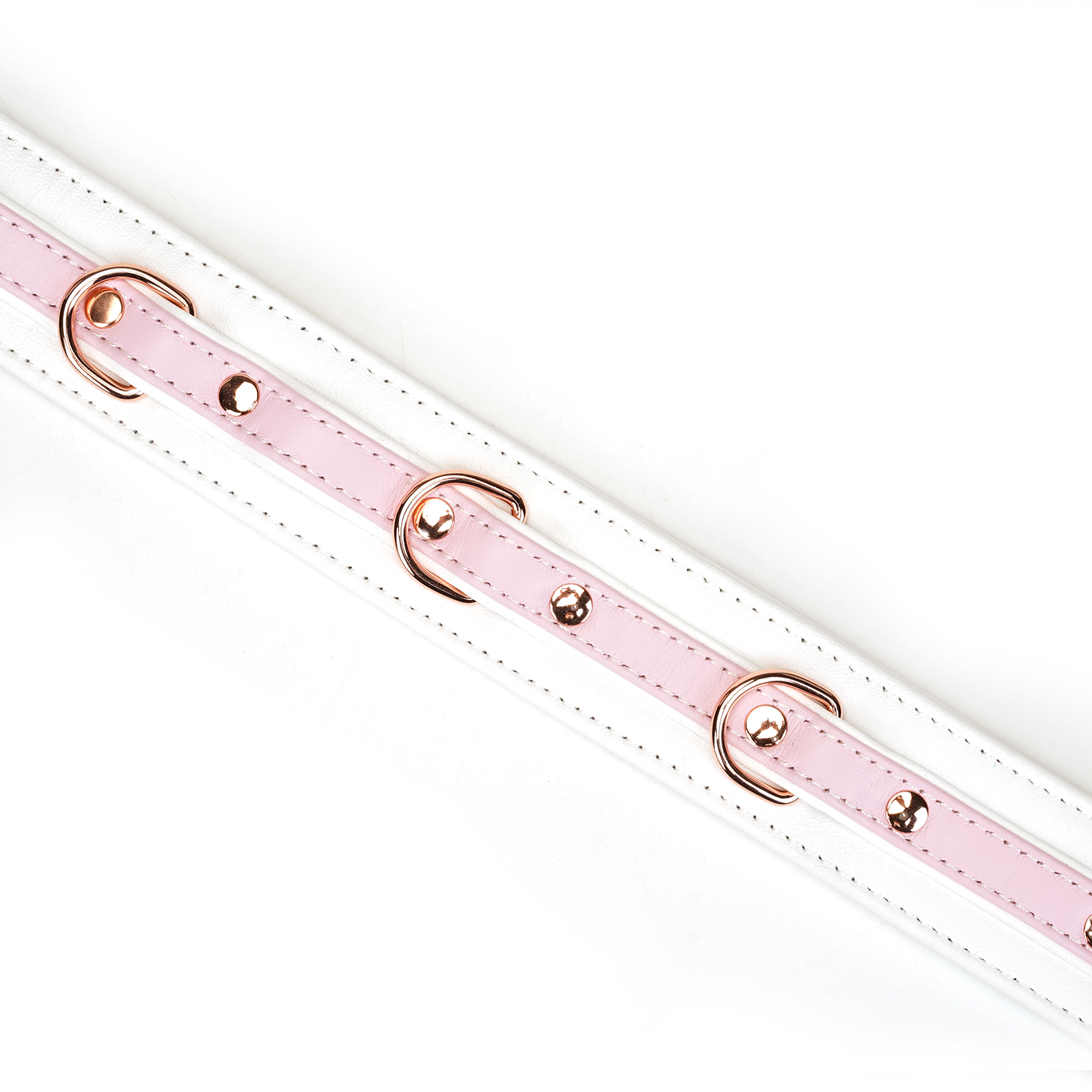 White & Pink Fairy Goat Leather Collar & Leash